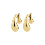 women gold jewelry, polished gold drop earrings, minimalist statement earrings, bold gold earrings, contemporary gold jewelry, timeless gold earrings