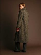 textured brown overcoat