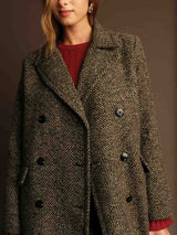 brown herringbone coat, chocolate wool coat