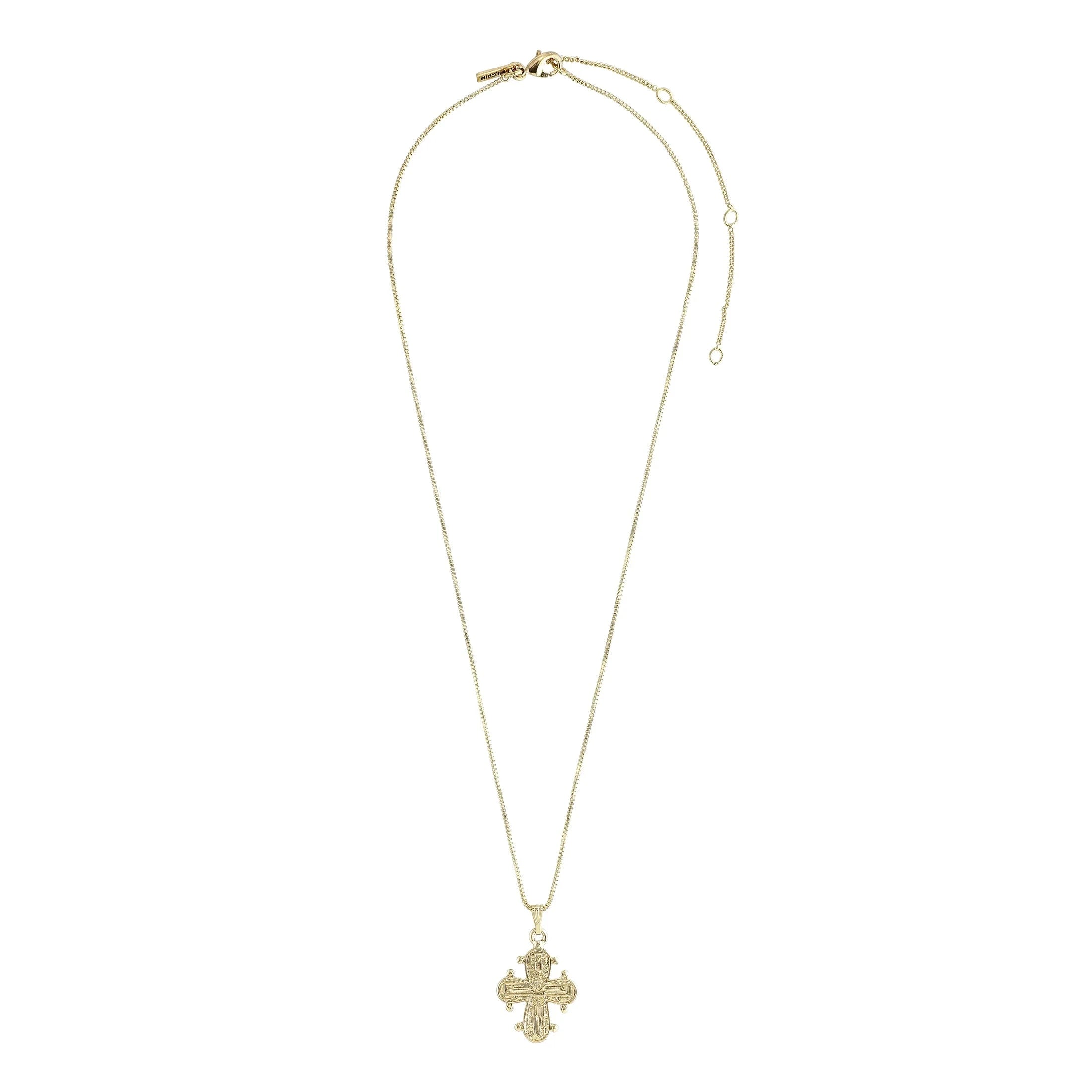 statement cross necklace, gold plated pendant