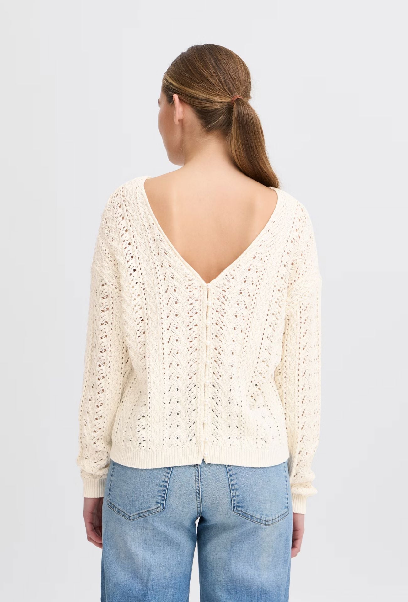 REVERSIBLE BUTTON BACK PULLOVER Sweater ICHI 