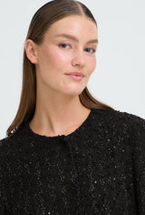 festive black jacket, chic holiday black top layer