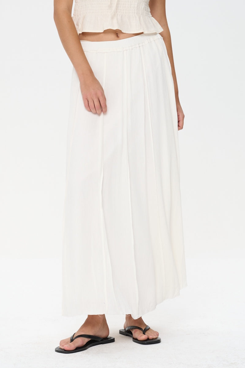 24clothing, white maxi skirt, flowy white skirt for women, summer maxi skirt, beach vacation skirt, lightweight maxi skirt, textured white skirt
