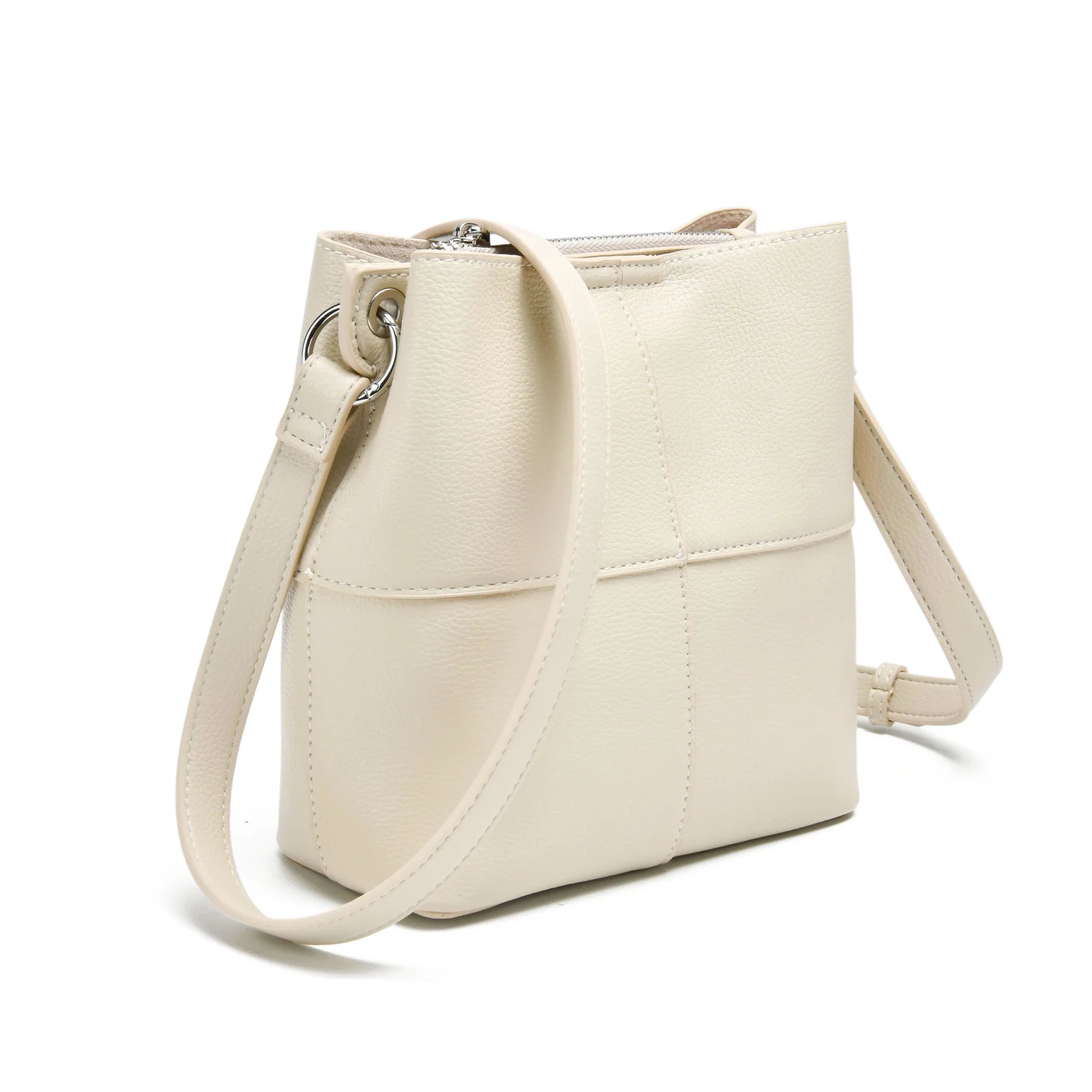 beige crossbody purse, soft leather crossbody bag, casual crossbody bag women, adjustable strap crossbody bag