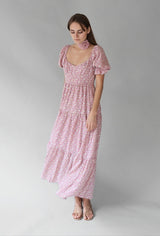 SWEETHEART TIERED FLORAL MAXI DRESS