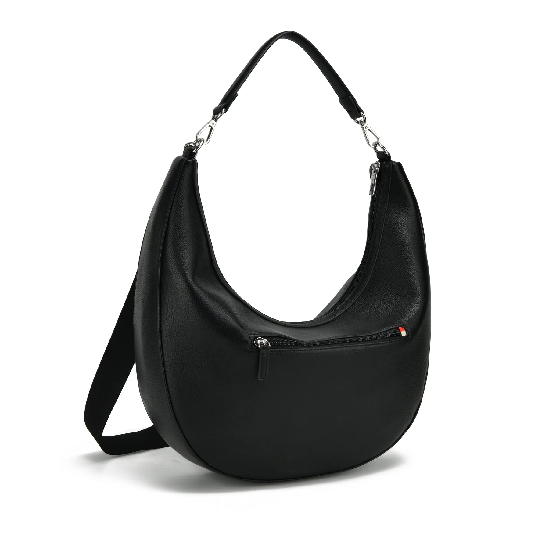 adjustable strap purse black, black slouch bag, neutral everyday handbag, black bag outfit styling, relaxed fit handbag, trending black purse 2026