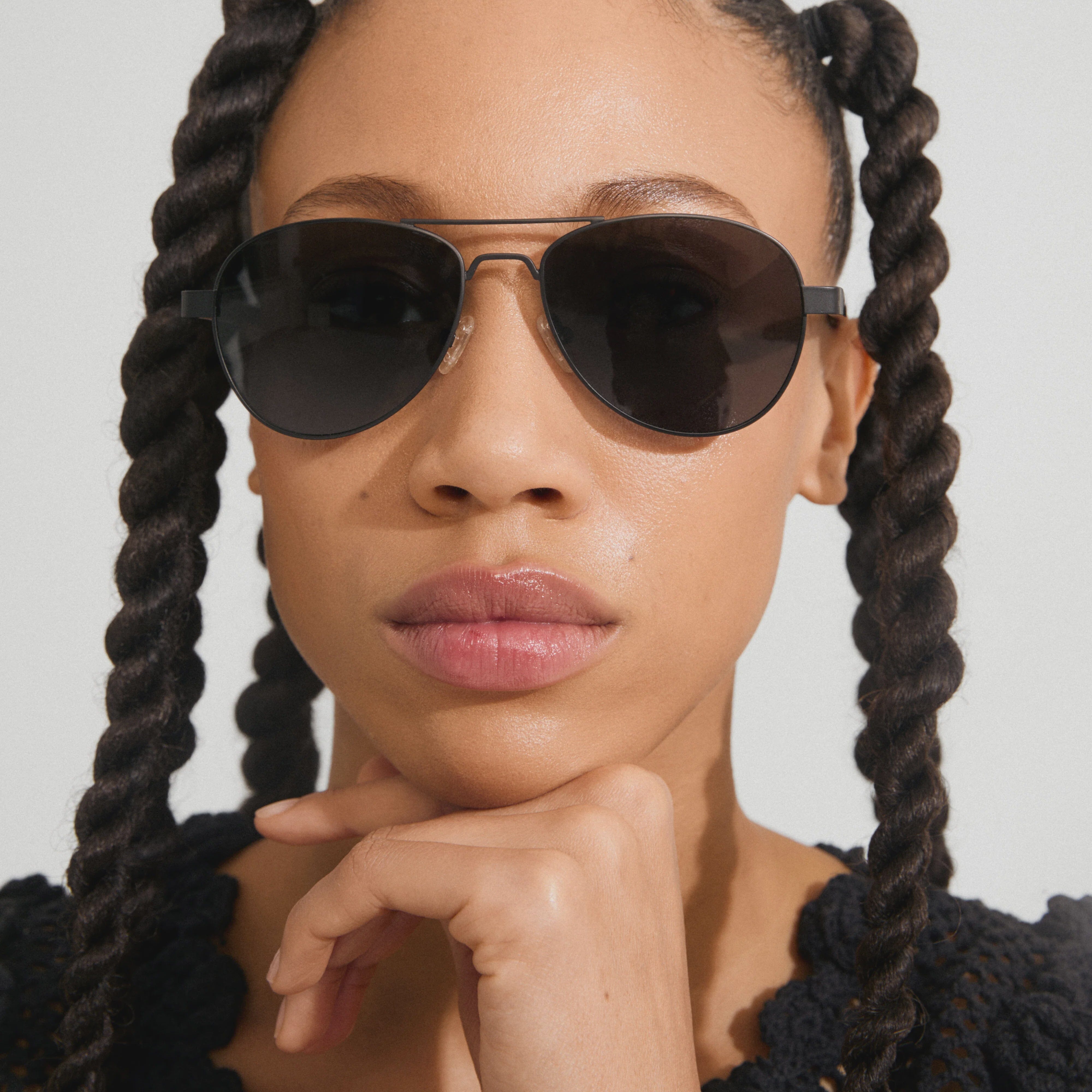 PILGRIM SUNGLASSES, black metal sunglasses, black aviator sunglasses, modern black sunglasses
