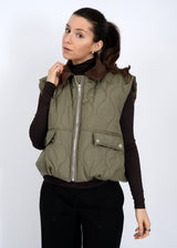 olive green layering vest, RD STYLE 