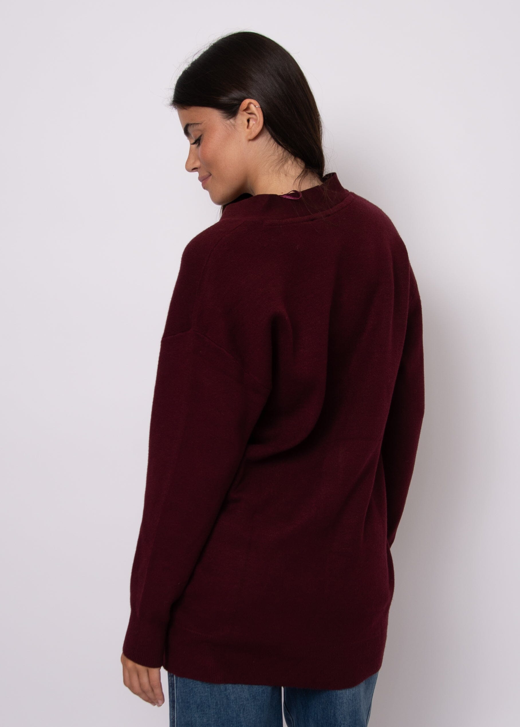 LONG BURGUNDY CARDIGAN Cardigan RD STYLE 