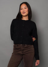 BLACK CREW NECK CARDIGAN Cardigan RD STYLE 