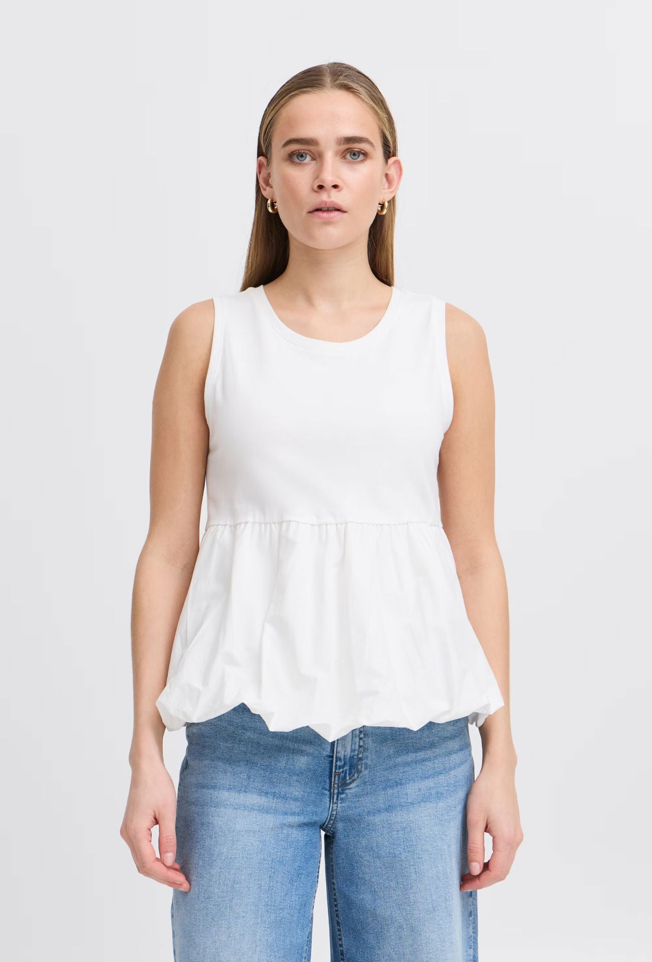 BUBBLE HEM PEPLUM TANK Top ICHI 