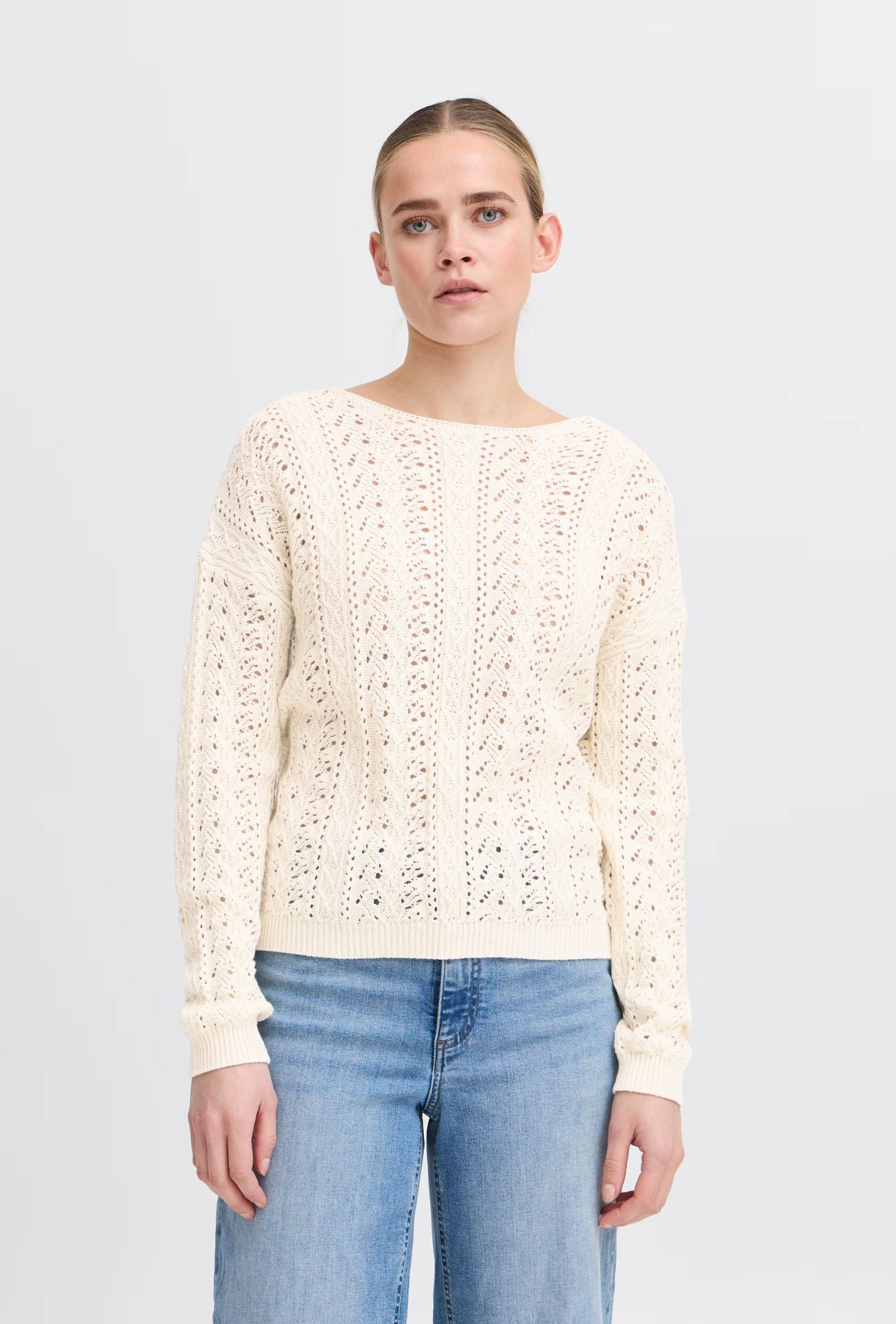 REVERSIBLE BUTTON BACK PULLOVER Sweater ICHI 