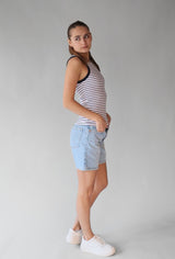 CREW NECK STRIPE MUSCLE TANK Top RD STYLE 
