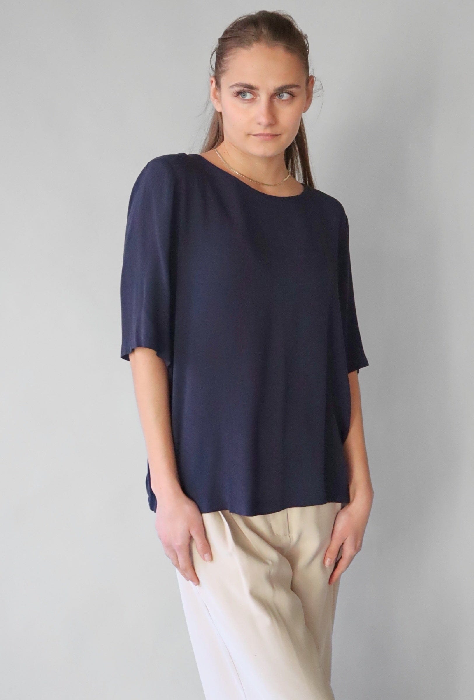 NAVY BREEZY BLOUSE Top ICHI 