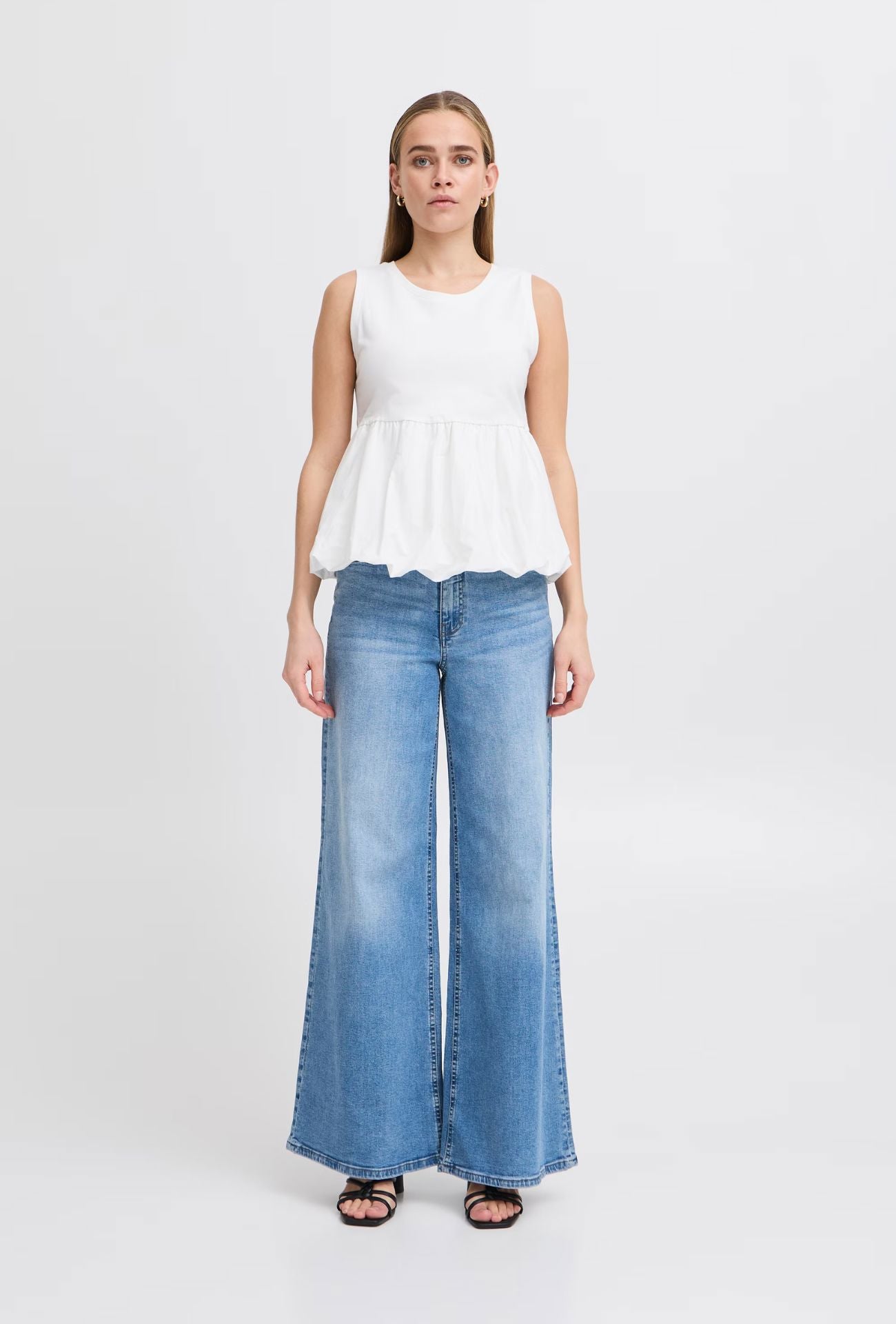 BUBBLE HEM PEPLUM TANK
