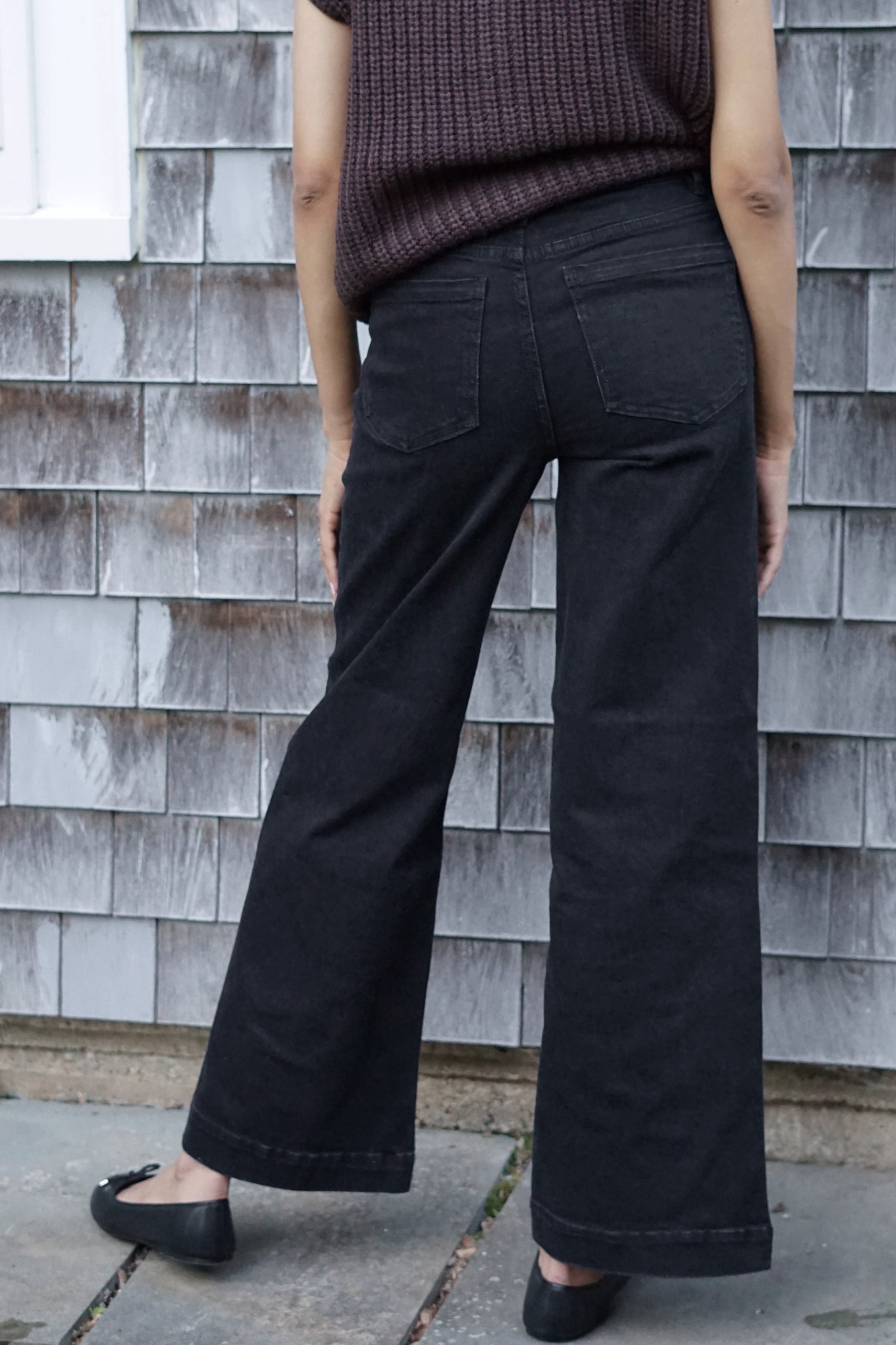 SLOANE STRETCH WIDE LEG JEAN- BLACK