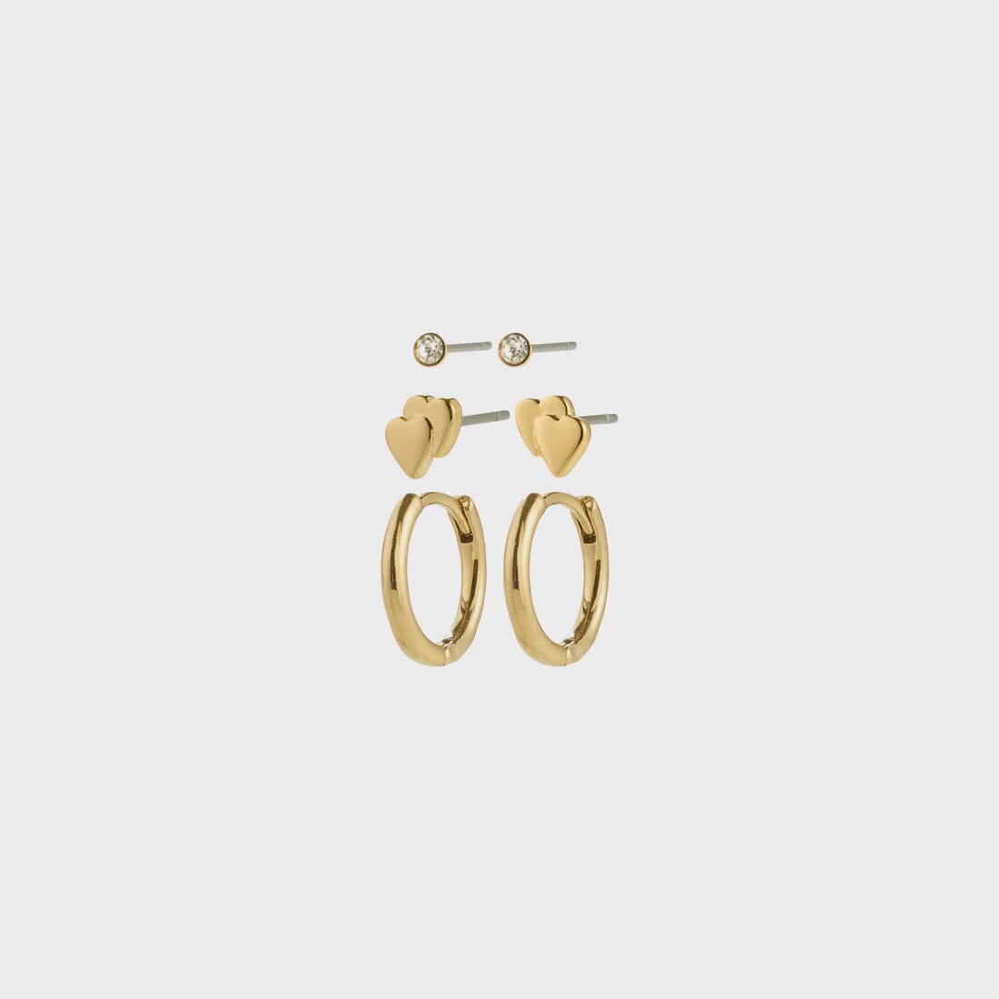 HALO GOLD EARRING SET, PILGRIM, gold earring set, gold hoop and stud earrings 