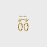 HALO GOLD EARRING SET, PILGRIM, gold earring set, gold hoop and stud earrings 