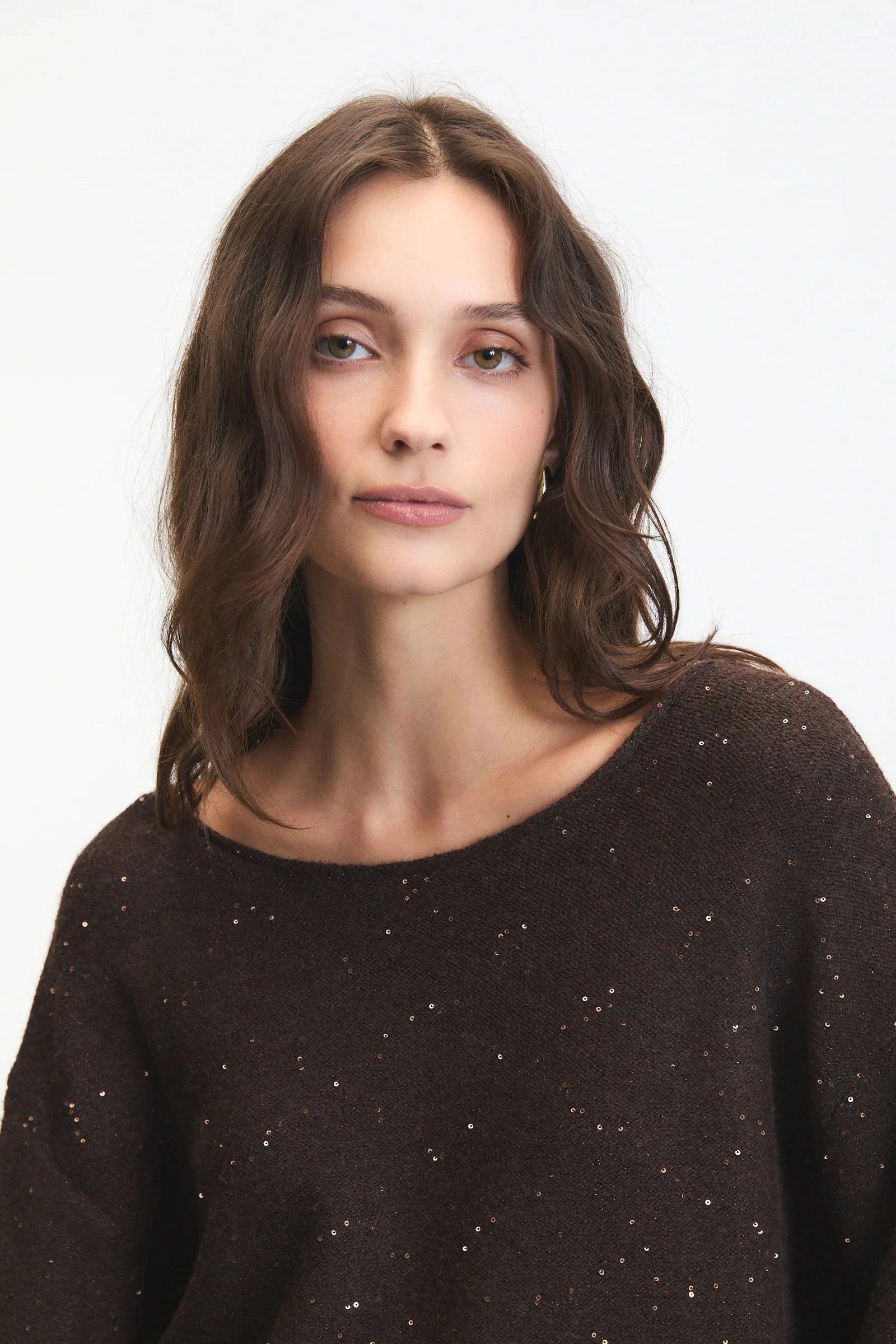 relaxed fit brown sweater