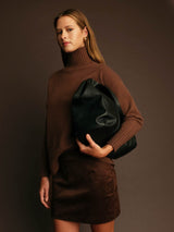 brown winter sweater, cozy womens turtleneck