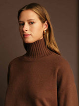 relaxed fall sweater, brown winter sweater