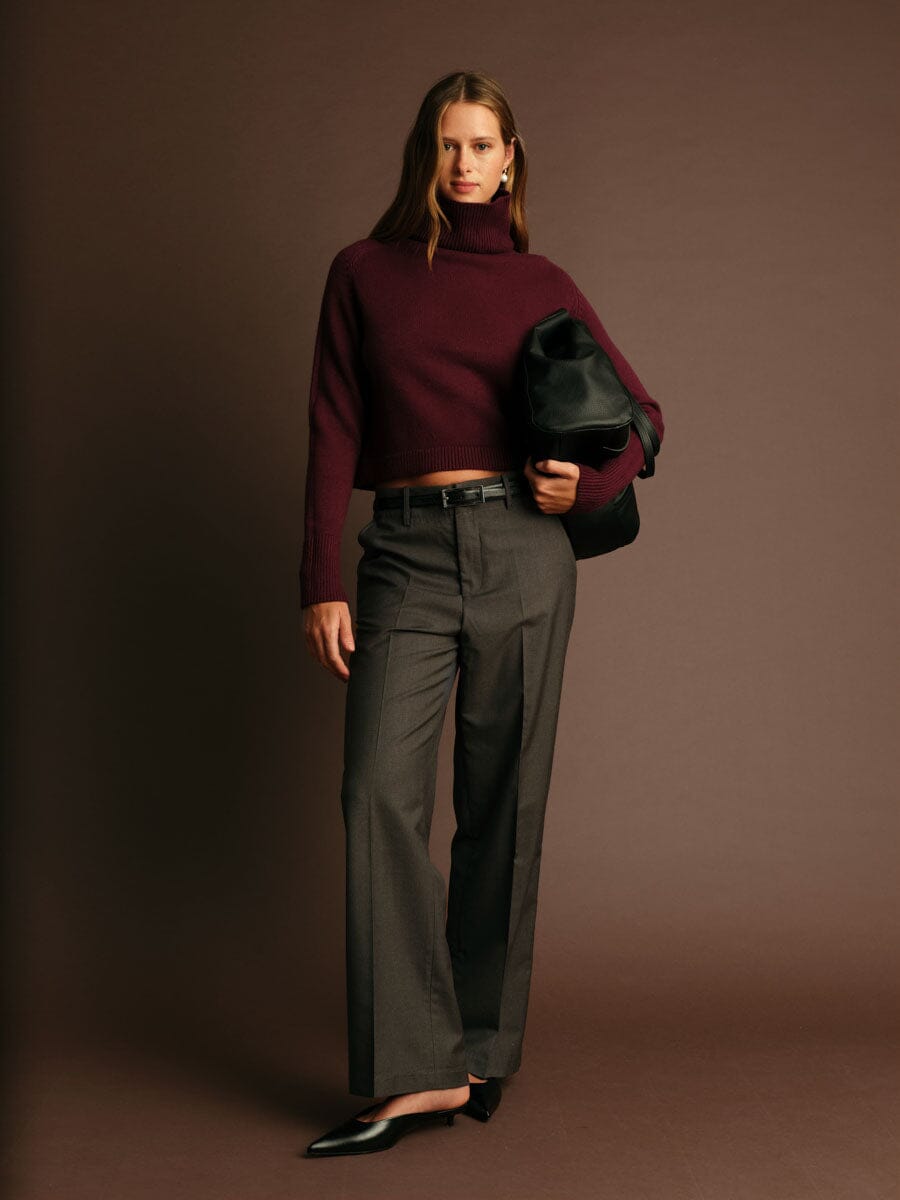 ibbed edge sweater, modern knitwear