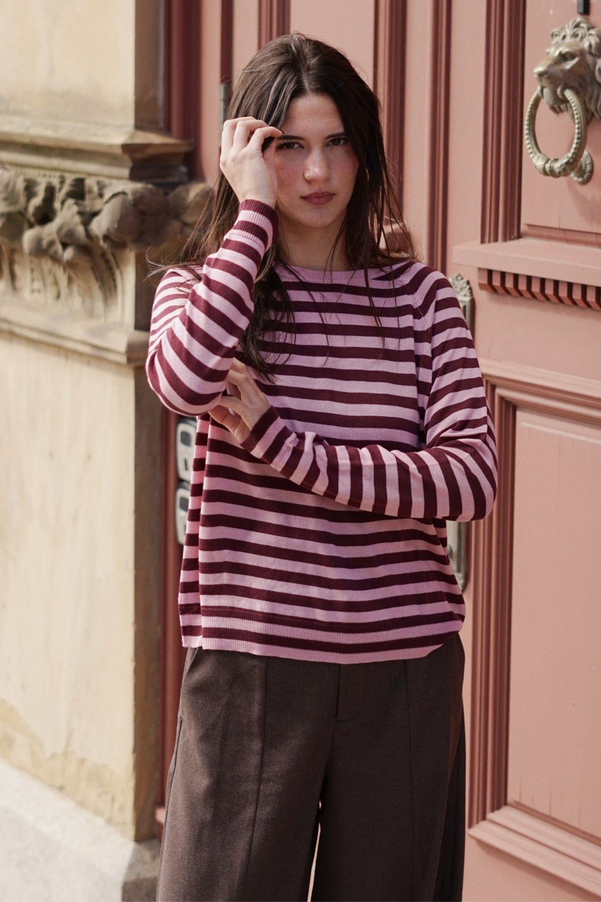 Deauville Stripe Top- Berry
