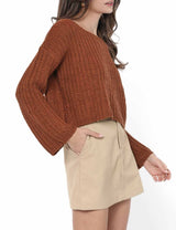 cropped brown sweater, SADIE AND SAGE 