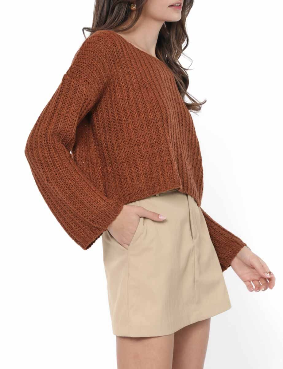 cropped brown sweater, SADIE AND SAGE 