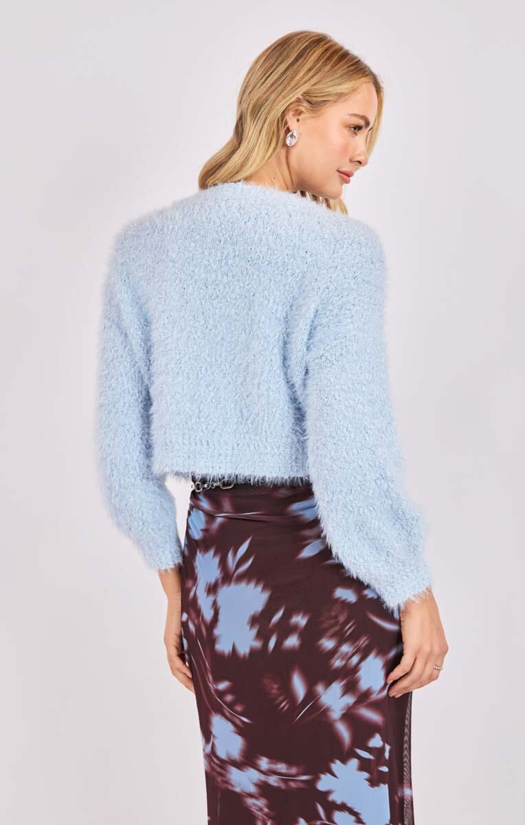 SKY BLUE FUZZY PULLOVER Sweater SADIE AND SAGE 