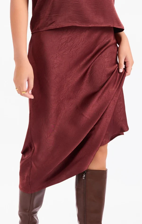 Celine Satin Midi Skirt