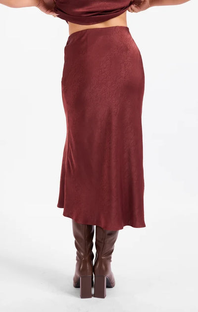 Celine Satin Midi Skirt