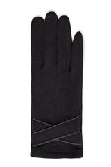 Lightweight tailored black gloves with refined detail, B YOUNG 