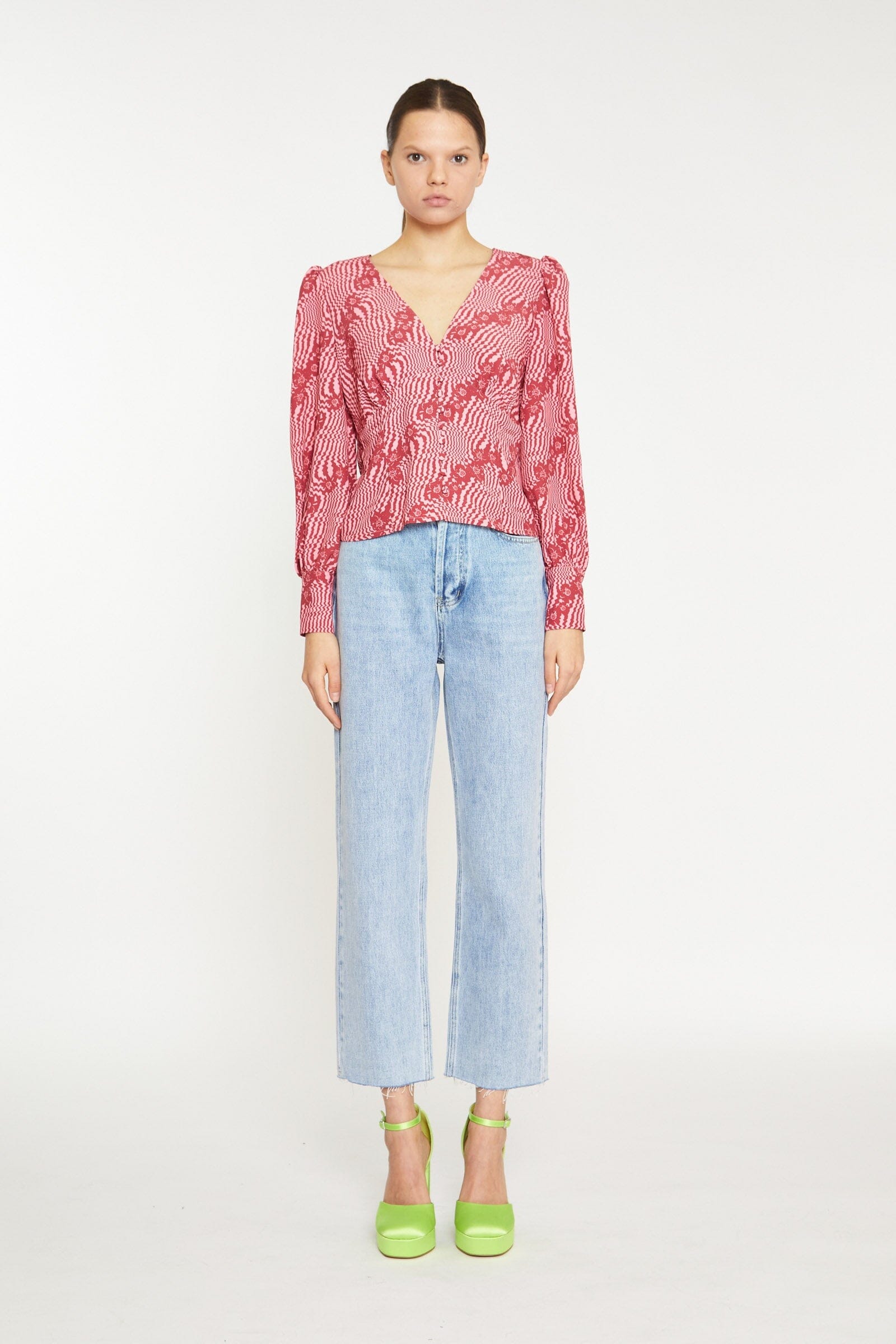 DIGITAL WAVE FLOWER BLOUSE Top GLAMOROUS 