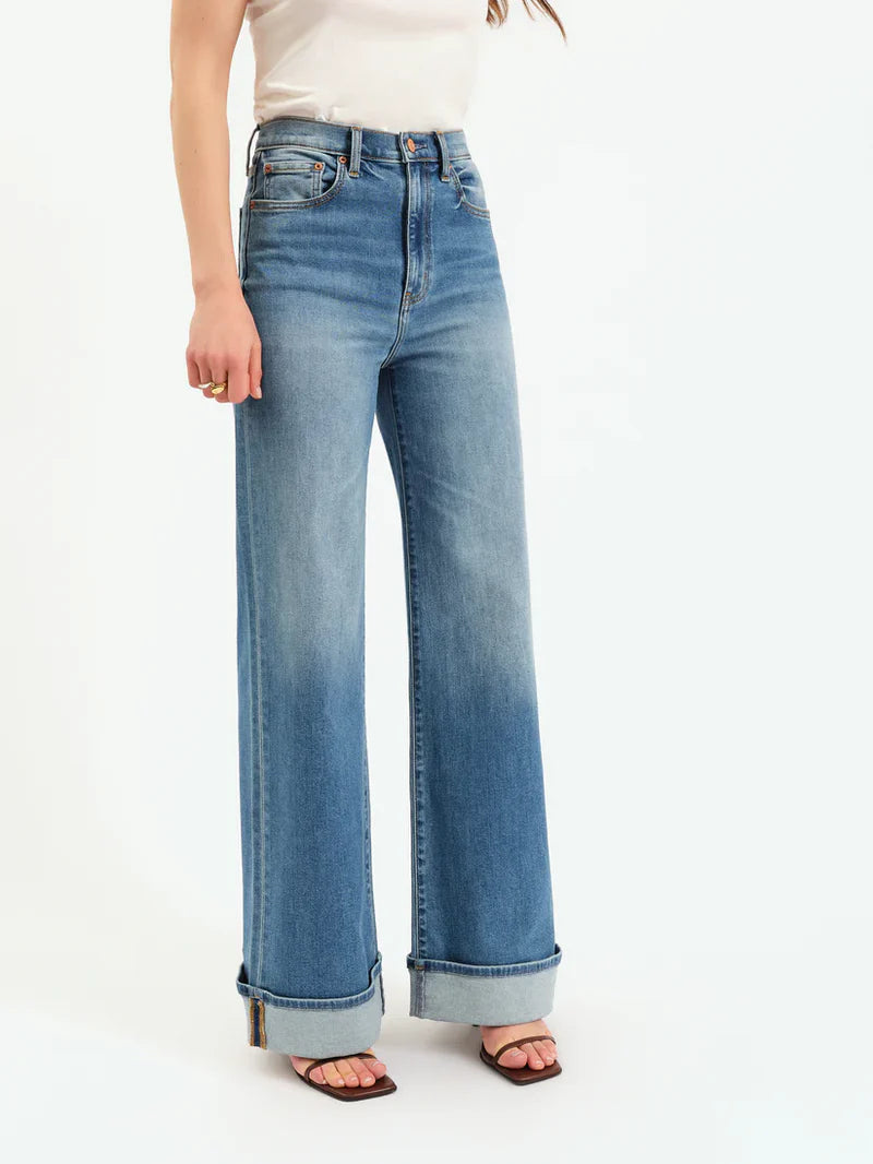 high rise wide leg jeans women, cuffed wide leg jeans women, high waisted wide leg jeans blue