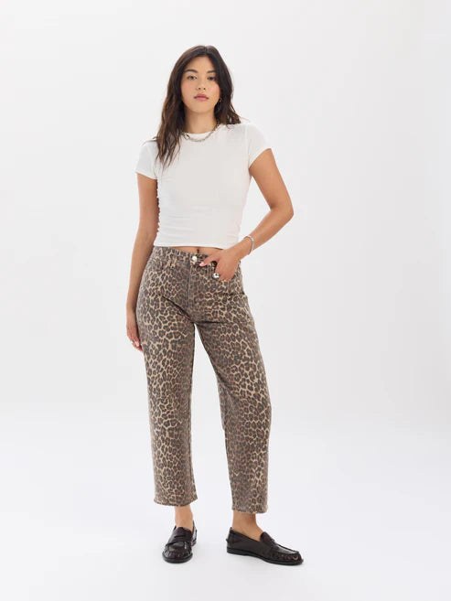 WESTWARD BARREL LEG DENIM  (LEOPARD)