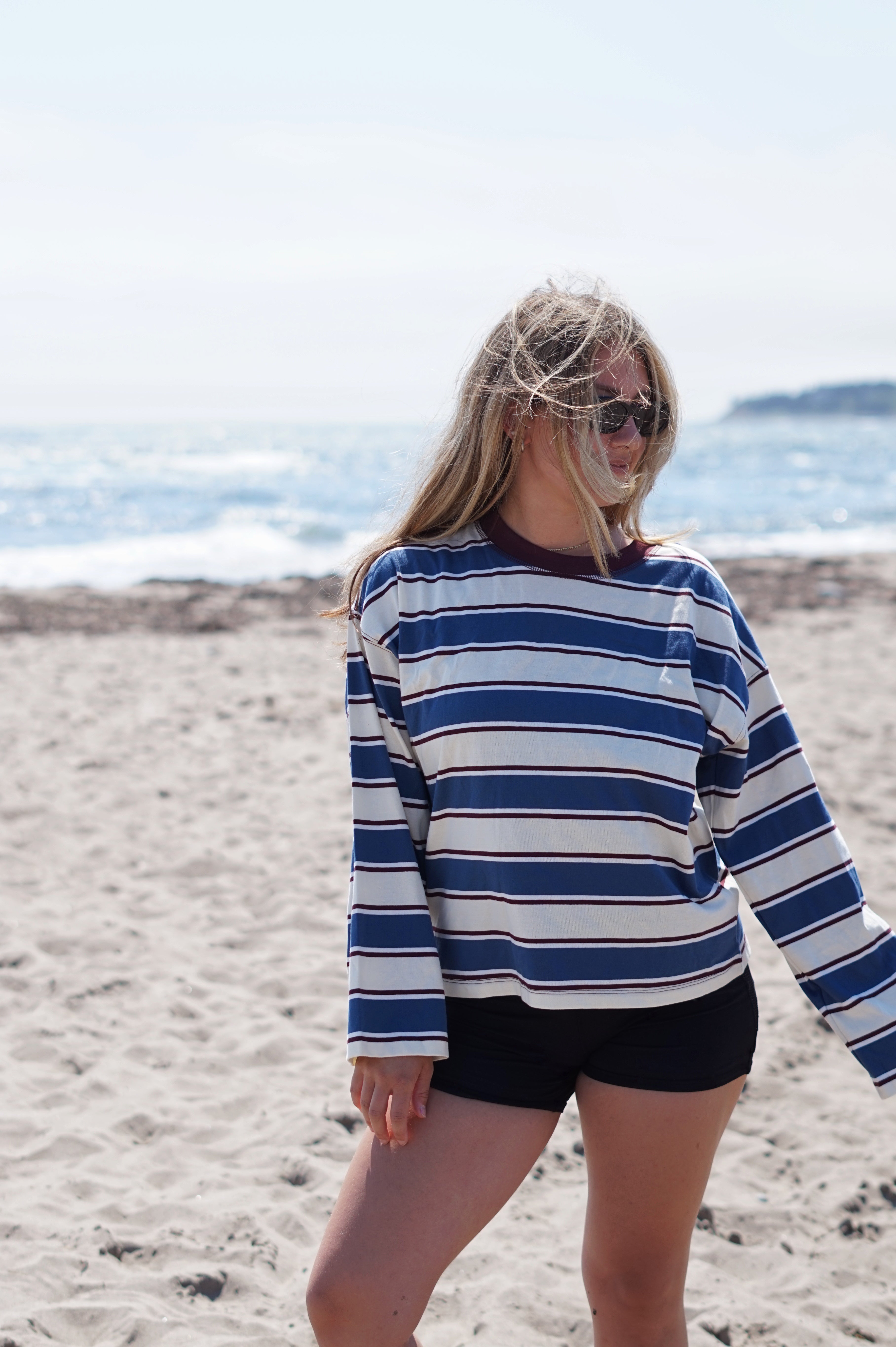 BAYSIDE STRIPE LONG SLEEVE TOP