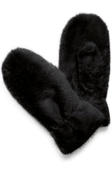 black winter mittens designed for warmth and comfort, B YOUNG 