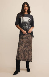urban print shirt, charcoal cotton tee 