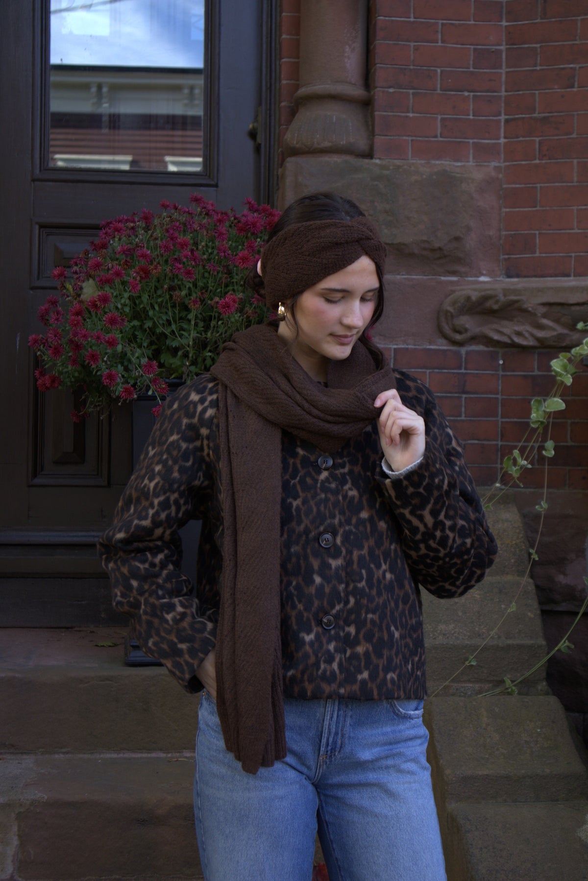 The Briar Cable Scarf- Brown