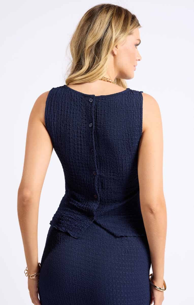 NAVY STRETCH TOP Top SAGE THE LABEL 