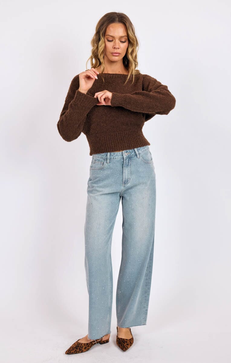 GLIMMER EMBELLISIHED DENIM DENIM SADIE AND SAGE 