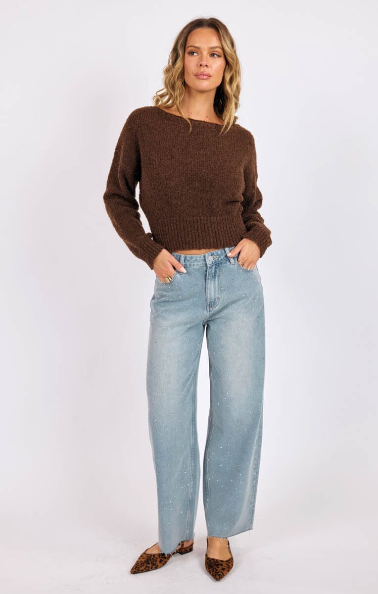 GLIMMER EMBELLISIHED DENIM DENIM SADIE AND SAGE 