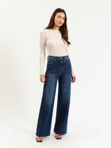 minimal high rise jeans style