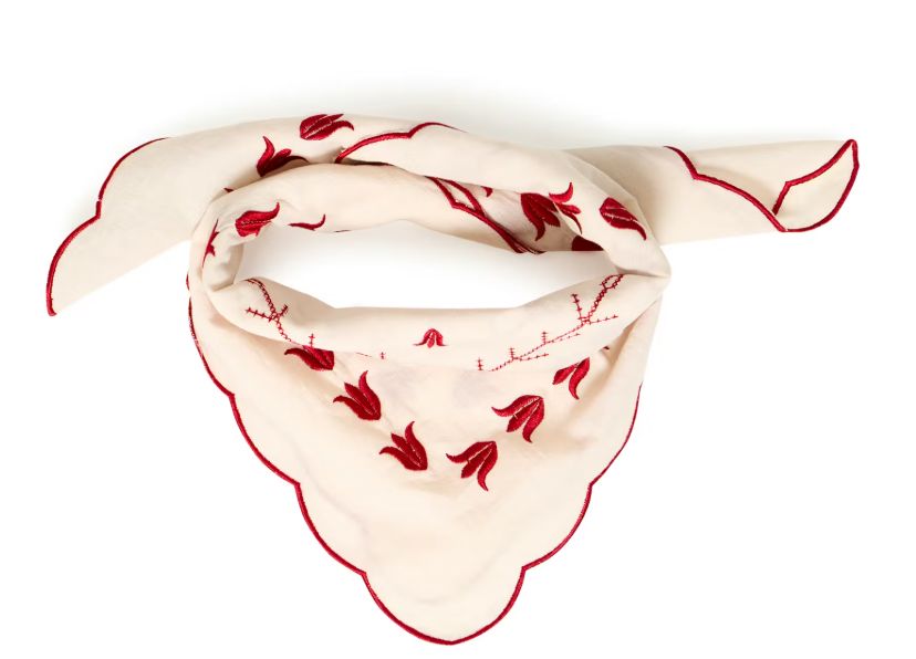 DELICATE FLORAL EMBROIDERED SCARF