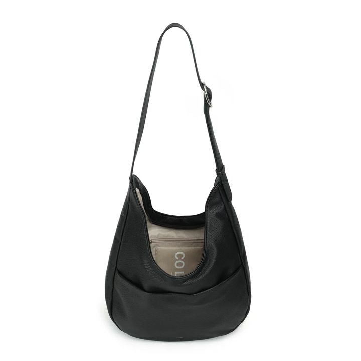 OLIVIA BLACK HOBO MESSENGER BAG