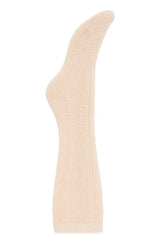 women’s beige colored knit socks, ICHI 
