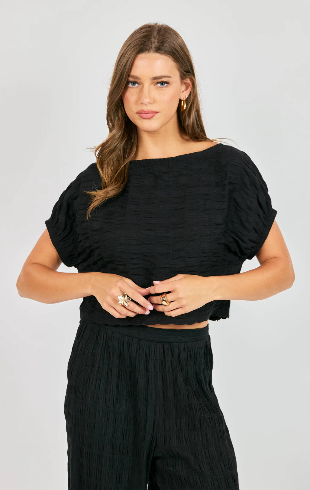black open back summer top, chic black evening top women, cropped black blouse women