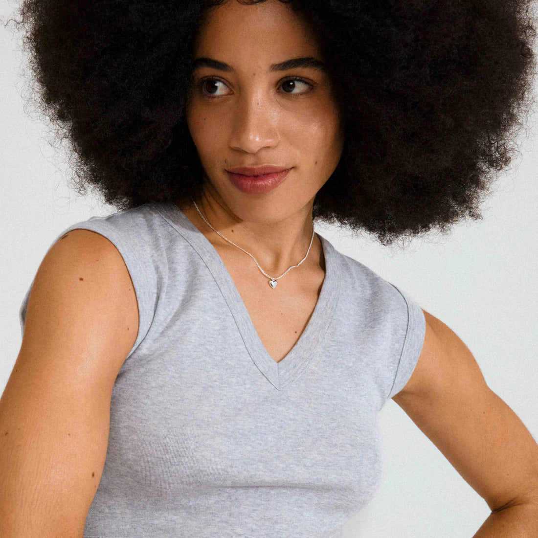 Silver heart necklace, charm necklace