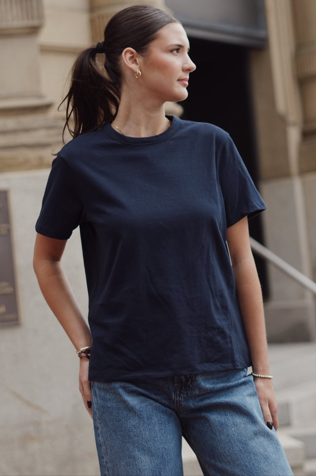 Keaton Tee- Solid Navy